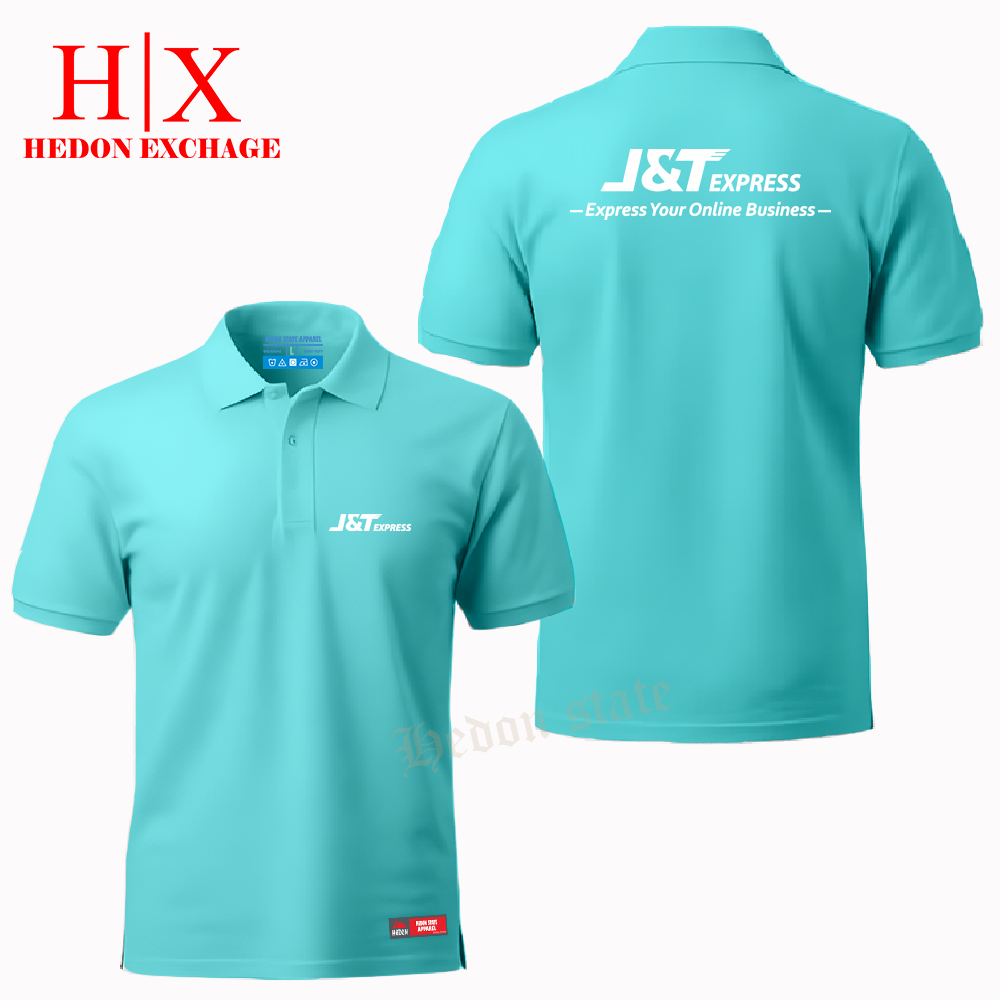 HEDON STATE Poloshirt Pendek JNT-Express Kaos Kerah Seragam Pria Wanita