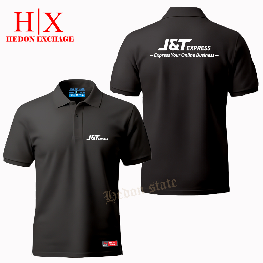 HEDON STATE Poloshirt Pendek JNT-Express Kaos Kerah Seragam Pria Wanita