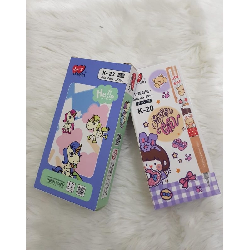 

Pulpen Gel Lovein K-20 dan K-23 Gel Ink Pen Black 0.5mm