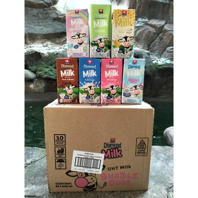 

Susu diamond UHT milk 200 ml (karton isi 24) Ed des 2025