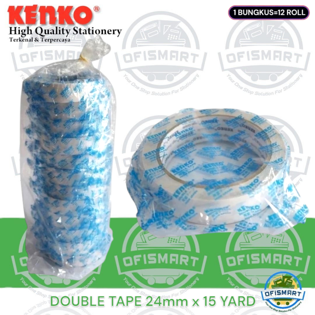 

Kenko Double Tape 1 Inch (24mm) Blue Core High Grade | @ 1 Bks=12 Roll