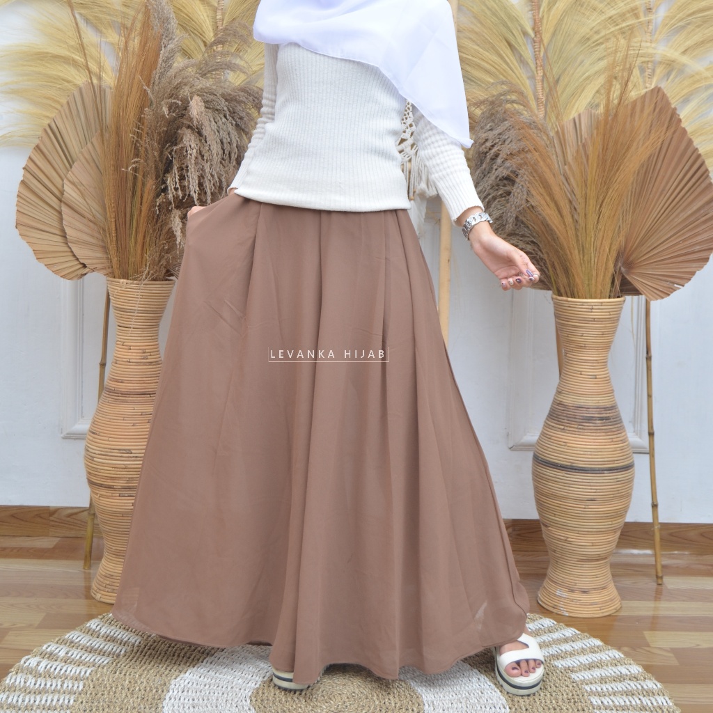 Palazzo Kulot Ceruti Polos atau Wide Legs bahan Ceruty Babydoll