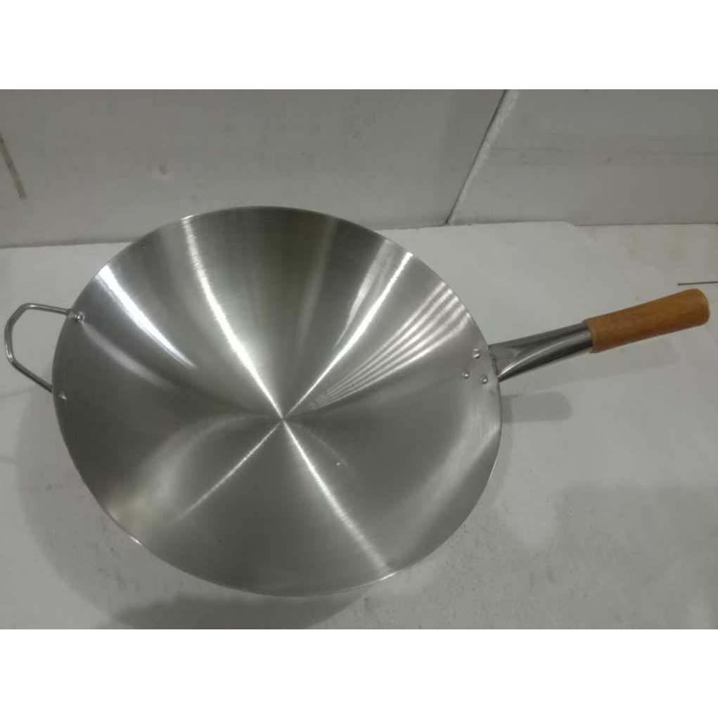 STIR WOK GOLDEN VIST GAGANG KAYU  STAINLESS / STIR WOK PEGANGAN KAYU STAINLESS