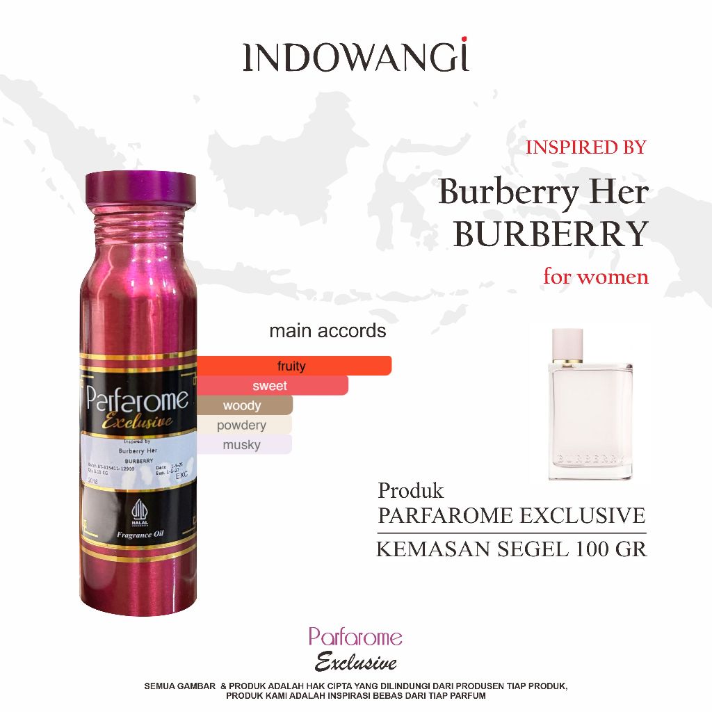 Bibit Parfum Burberry Her BURBERRY  by PARFAROME EXCLUSIVE Kemasan Segel 100GR