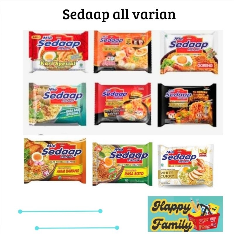 

Sedaap all varian Mie Goreng & Kuah