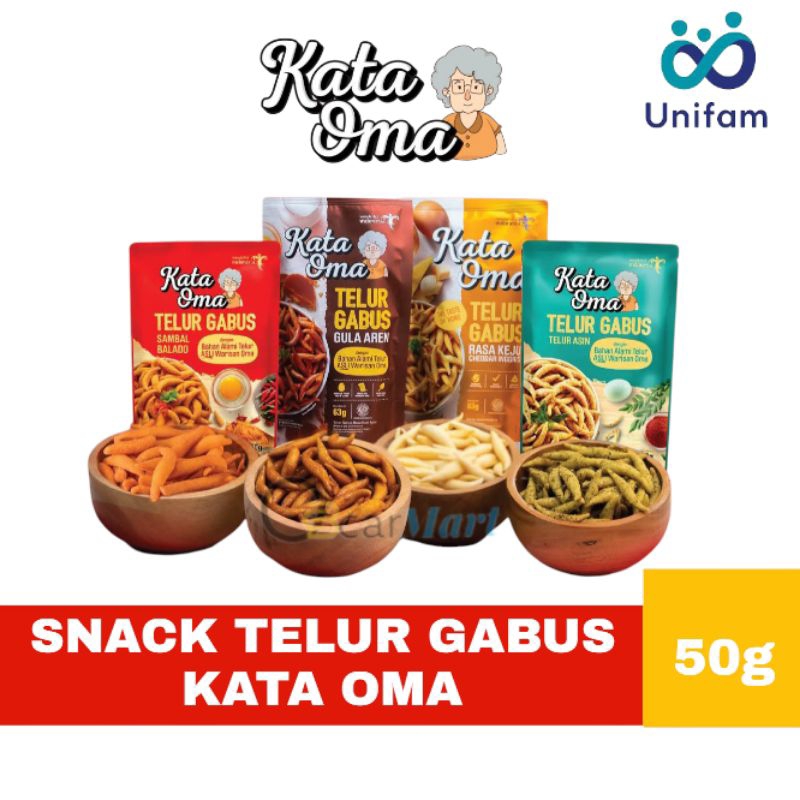 

GSV KATA OMA Telur Gabus 1 Pack 50g Telur Asin Pedas Keju Manis