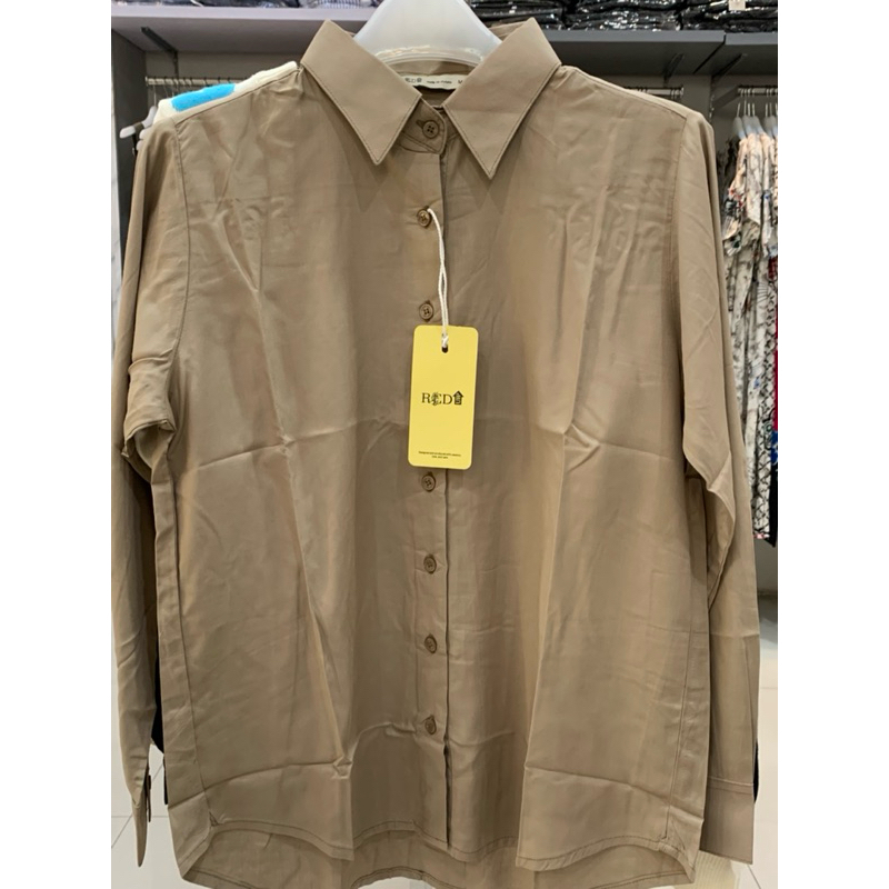 KEMEJA WANITA POLOS LENGAN PANJANG RED UP