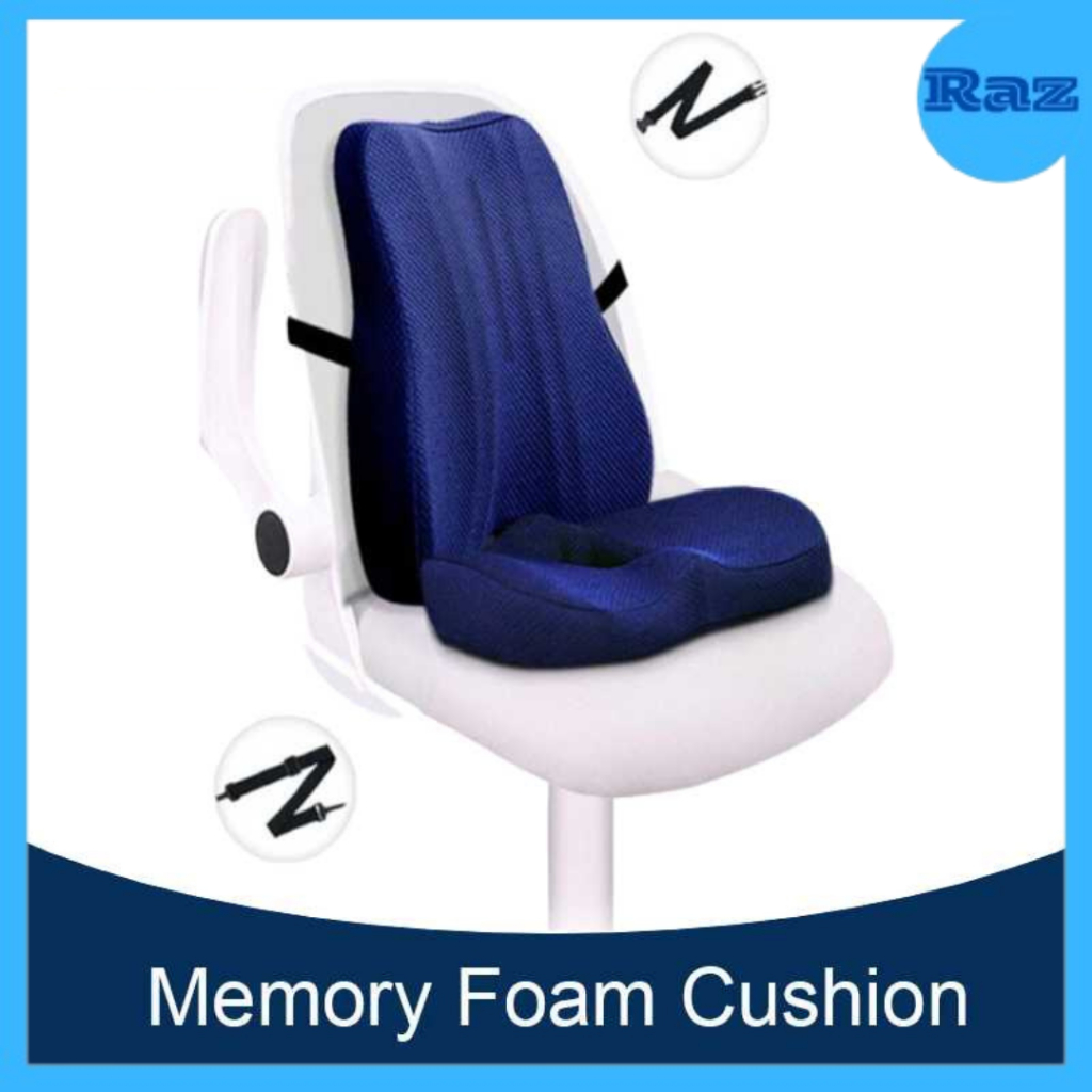 Bantalan Alas Duduk + Bantal Sandaran Punggung / Alas Duduk Sandaran Kursi