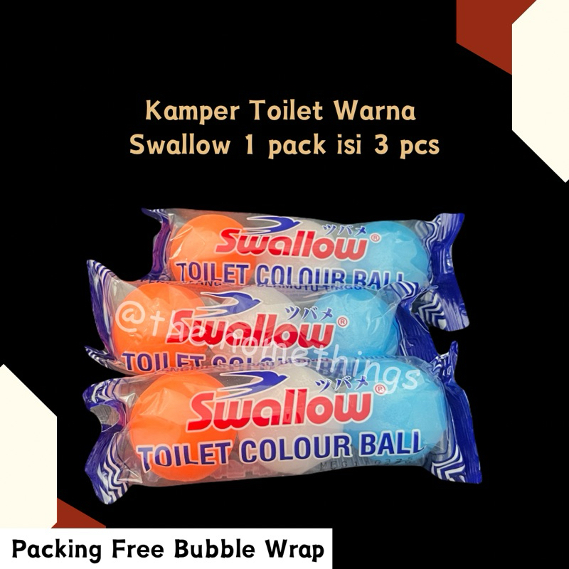 @the.homethings - KAMPER TOILET SWALLOW ISI 3 PCS / TOILET COLOUR BALL SWALLOW / KAPUR BARUS TOILET 