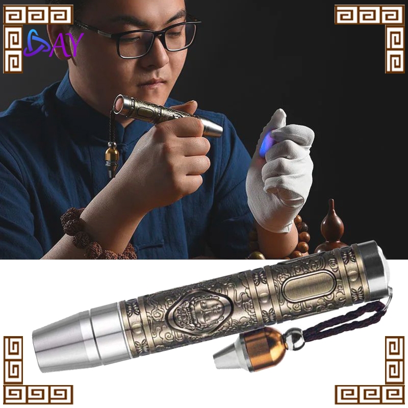 Senter Batu Akik UV 365nm Super Terang untuk Identifikasi Jade/Giok & Deteksi Uang Palsu