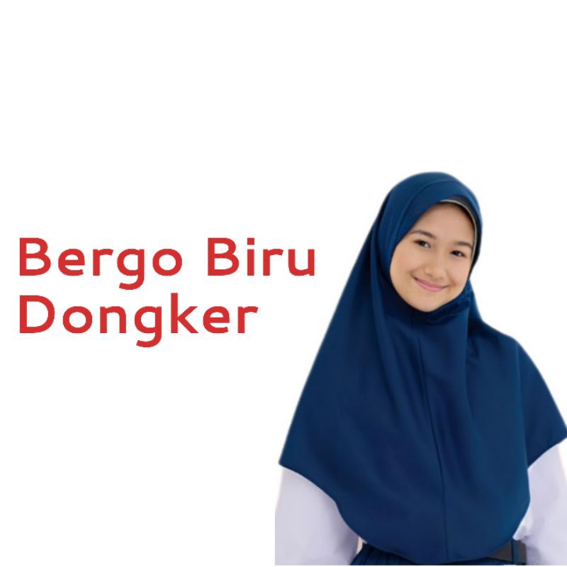 Kerudung / Hijab Bergo SMP Navy Biru Dongker