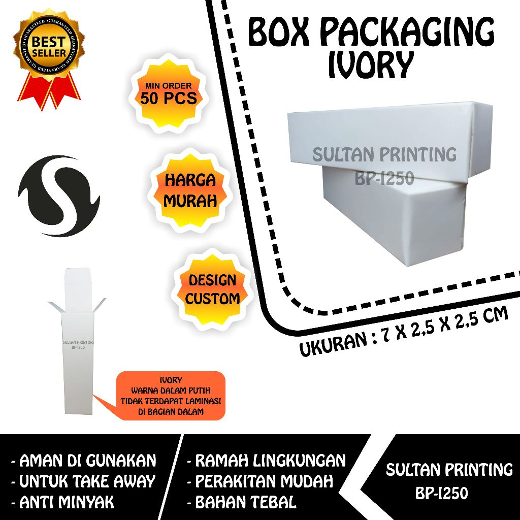 

Box Packaging Ivory Natural 7 x 2.5 x 2.5 cm