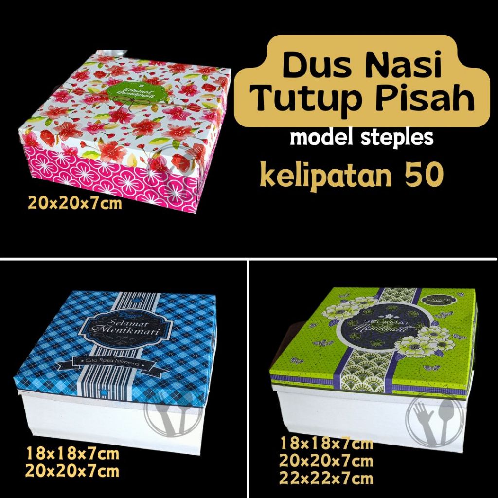 [KELIPATAN 50 PC] dus nasi motif dus motif besek dus nasi 20x20 dus nasi 18x18 nasi box dus nasi kot