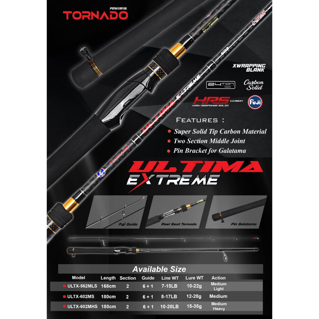 Tornado Ultima Extreme - Joran Pancing Carbon Solid Berkualitas Tinggi