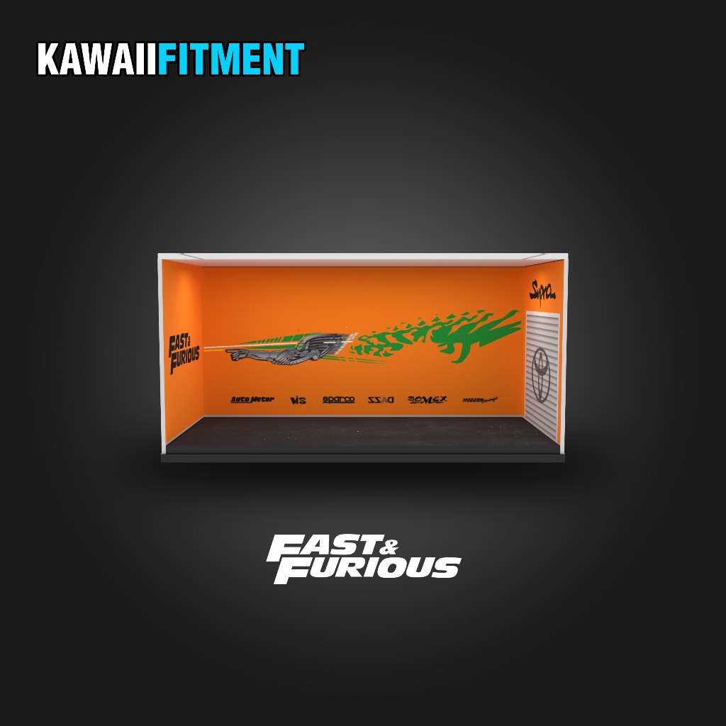 Box Diecast Akrilik Diorama Toyota Supra Fast And Furious
