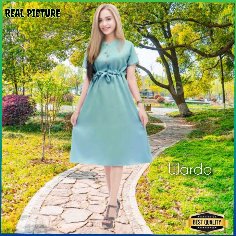 Dress Wanita Althaea Jumbo LD 90-112 Gaun Bigsize Korea Casual Warda