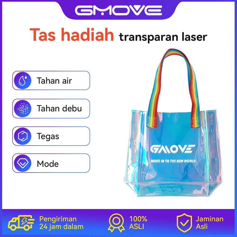 

Gmove Tas Hadiah Ulang Tahun Tas Hadiah Tas jinjing PVC warna-warni Size 24.5 x 7.5 x 19.5 cm - Iahan air Tahan debu