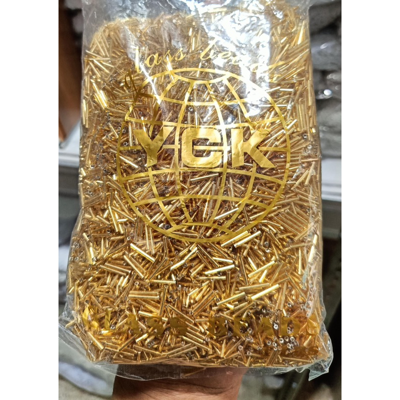 Manik Payet Bambu YCK 1,2cm Panjang Semi Jepang Gold Batang Mote Hijab Bambu Patah Payet Panjang