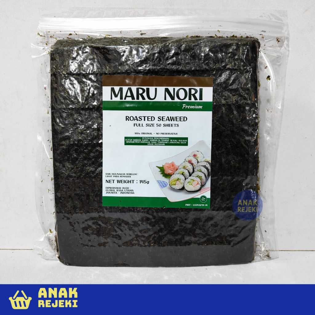 

Maru Premium Nori Sushi 50 lembar - Roasted Seaweed Rumput Laut Panggang Sushi Roll 50s Halal