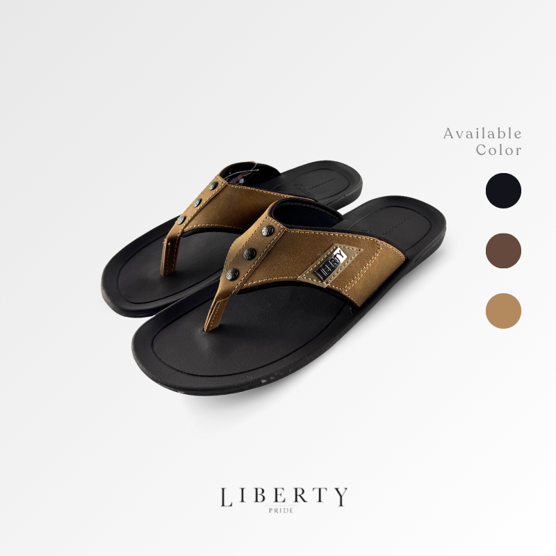 Liberty Sandal Pria Japit Efren 01 - Jepit Kekinian Hitam Cokelat