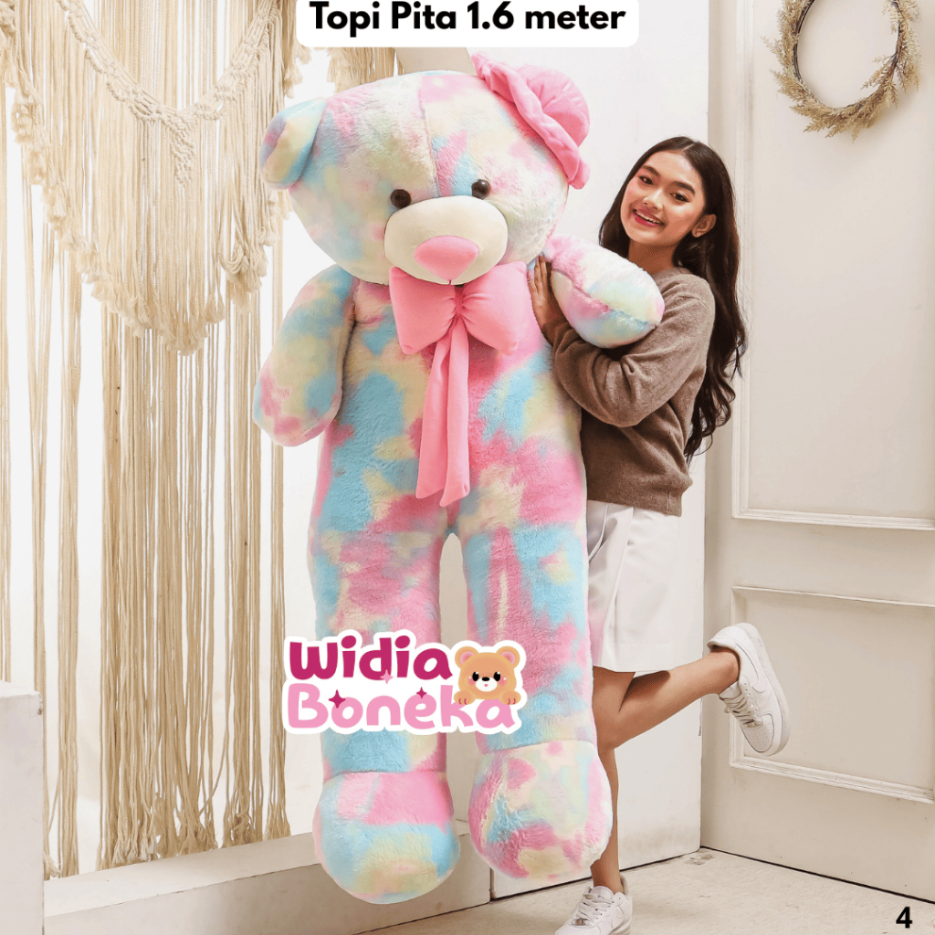 Boneka Teddy Bear Rainbow Super Jumbo 1.6 Meter premium boneka lucu lembut