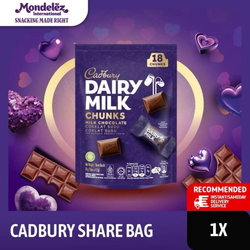 

Cadbury Dairy Milk Cokelat Sharebag Isi 18 pcs