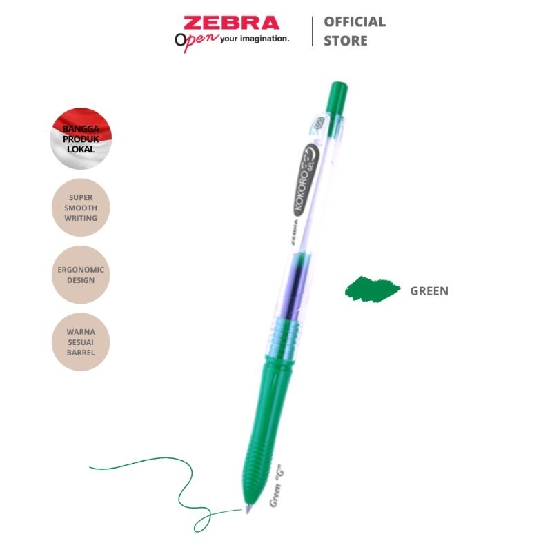 

Bolpen gel KOKORO Green (hijau) 0.5 murah