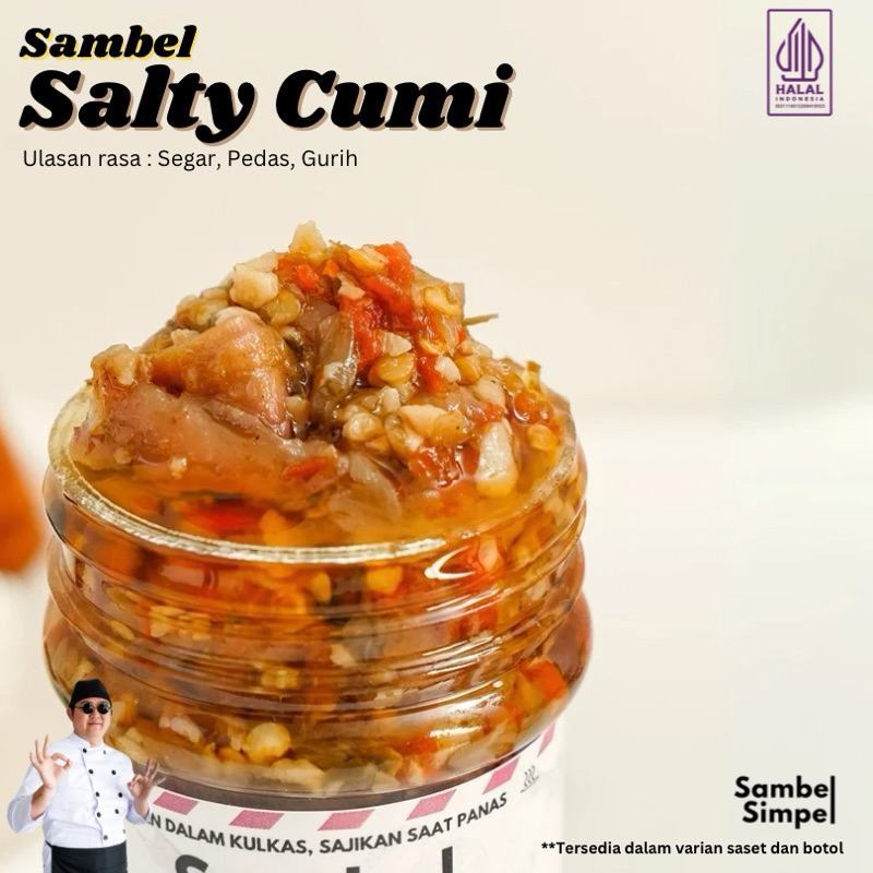 

Sambel Simpel - Sambel Salty Cumi Botol 140 Gr Bertekstur Asin Gurih
