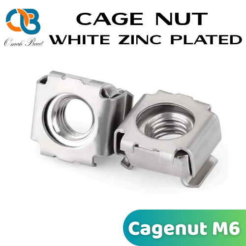 M6 Cage Nut Mur Kandang Mur Rack Server M6 Putih