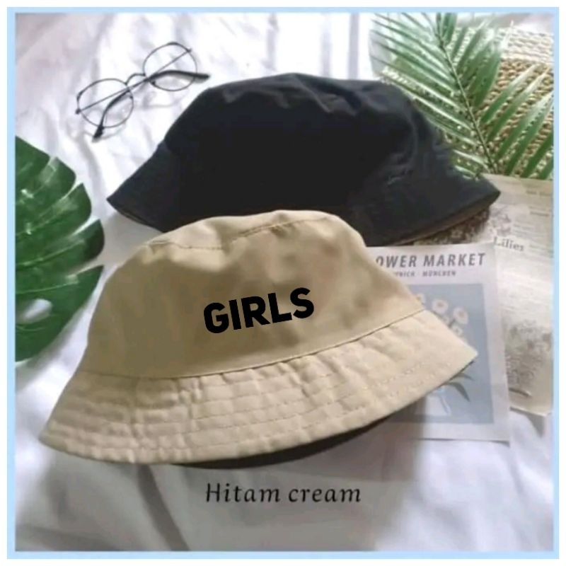 Topi Bucket Hat Wanita Topi Keplek Style Korea