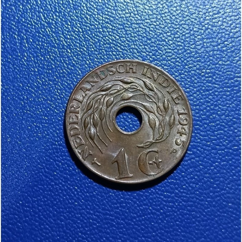 Koin Lawas Indonesia Jaman Penjajahan Nederlandsch 1Cent BolongTHN 1936-1945