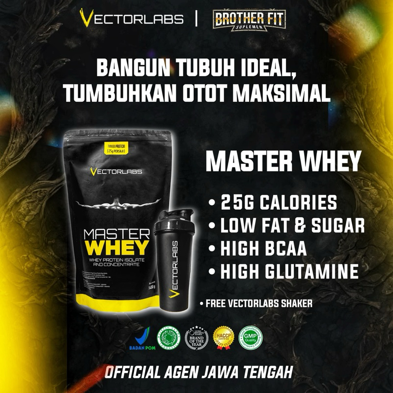 VECTORLABS MASTER WHEY 3LBS (1.360 gr) WHEY PROTEIN SUSU PROTEIN SHAKE SUSU FITNESS SUSU GYM SUPLEME