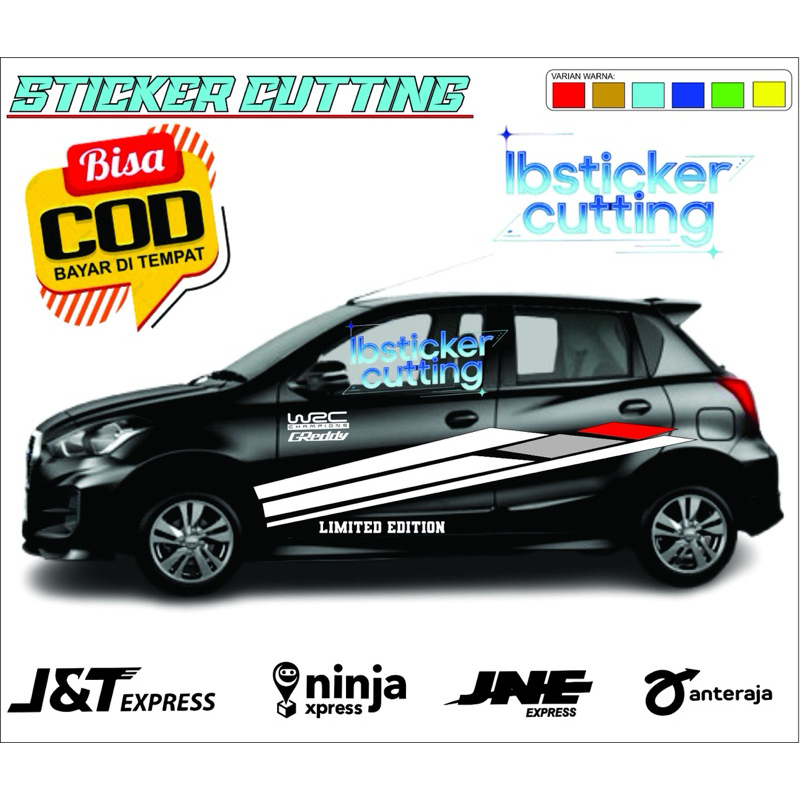 STICKER STIKER MOBIL DATSUN GO PLUS PANCA 3 BARIS STICKER LIST STRIPE MOBIL DATSUN GO TIGA BARIS