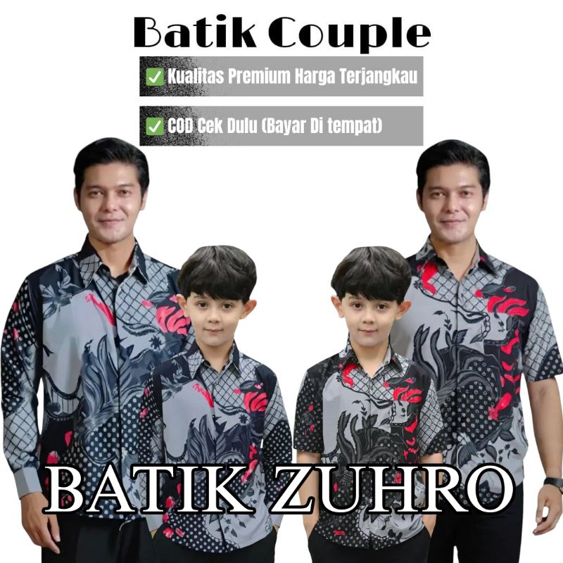 Batik Couple Ayah Anak Laki-Laki Kekinian Motif Gagak Abu Kemeja Batik Ayah Dan Anak Laki-Laki Lenga