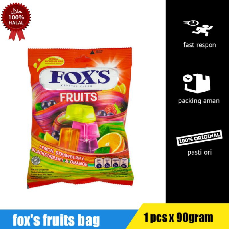 

Permen fox's bag FOX'S clear Rasa fruits 90 gram