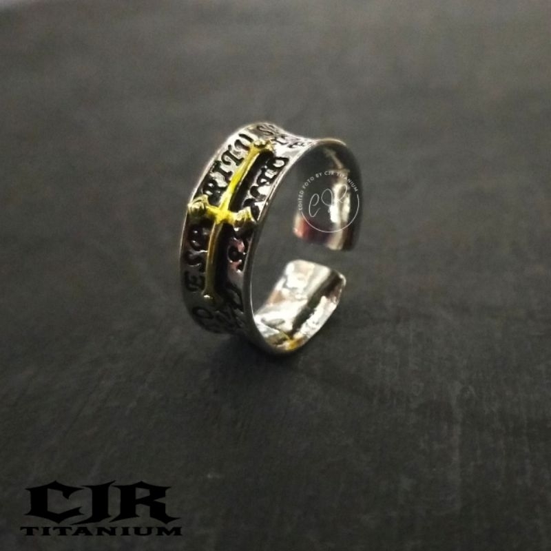 VK RING-CINCIN SILVER SALIB GOLD-VINTAGE-PRIA WANITA- CJR TITANIUM