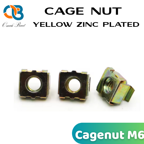M6 Cage Nut Mur Kandang Mur Rack Server M6 Kuning