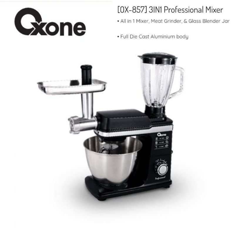 Oxone OX-857 3 In 1 Profesional Mixer, Blender, Juicer, Meat Grinder