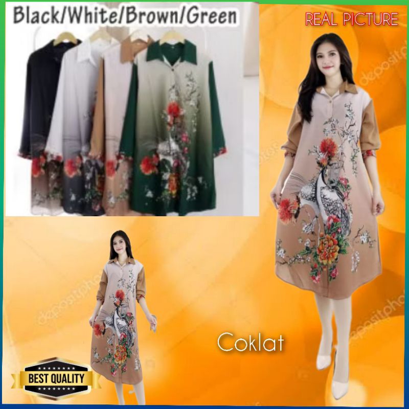 Gaun Bigsize Wanita LD 120 Amsonia Dress Jumbo Natal Korea Gereja Putih