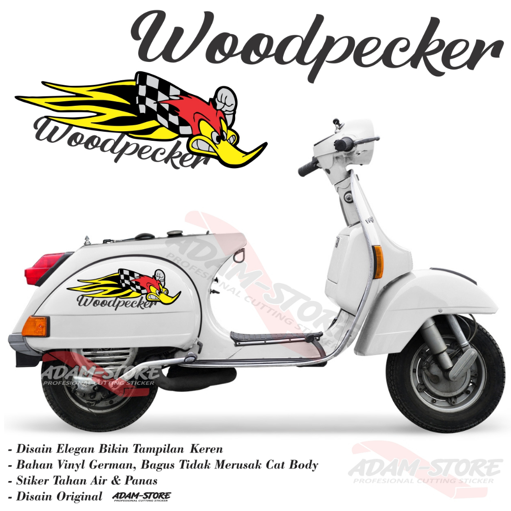 WD2 Stiker anime Woodpecker / Sticker motor vespa px / sticker motor vespa / sticker motor vespa