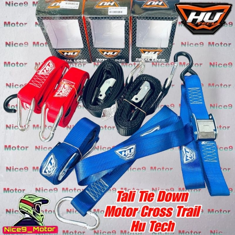 Tali Tie Down Motor Cross Trail Tali Pengikat Motor & Pengikat Barang Hu Tech Original