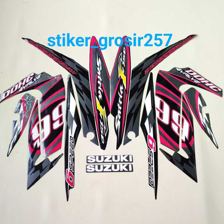 STIKER STRIPING LIS BODY MOTOR SUZUKI SATRIA FU 150 2012 HITAM PINK FU BARONG 99