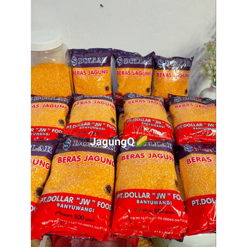 

Beras Jagung Dollar 500gram Halal Rendah Gula Organic Corn Rice