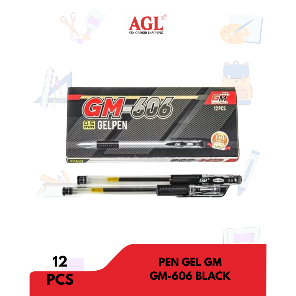 

GADJAH MADA - (12pcs) Pen Gel GM - 606 BLACK - Lusin