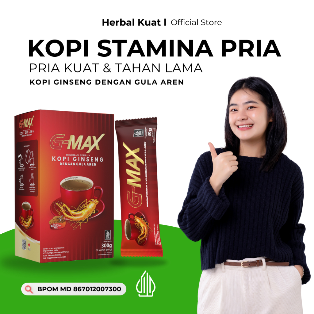 

G-MAX Kopi Ginseng Kopi Stamina Pria ORIGINAL Untuk Pria KUAT & TAHAN LAMA BPOM HALAL