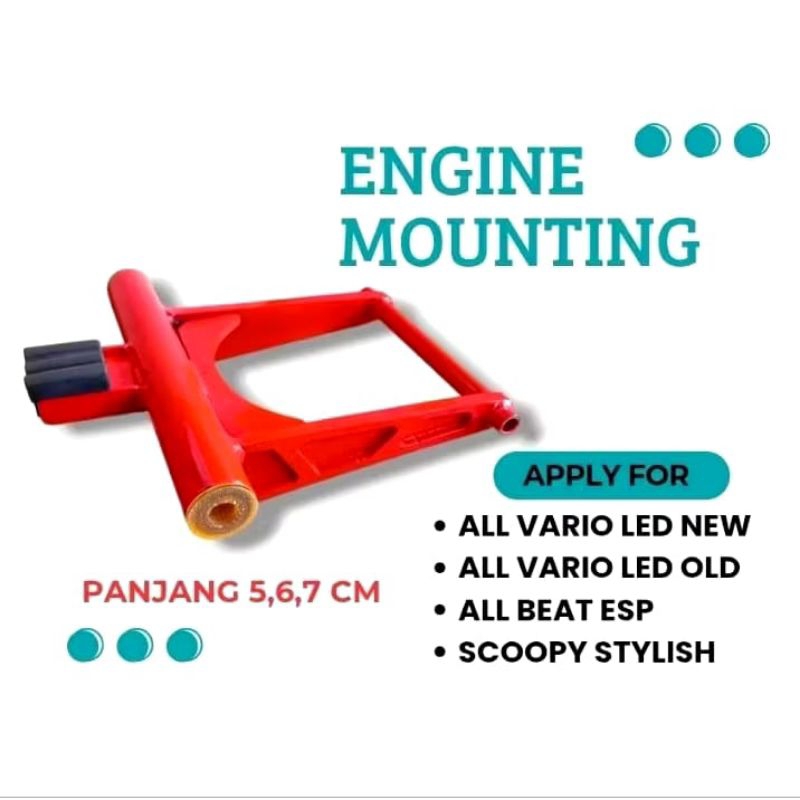 Engine Mounting Model Lurus Vario Nmax Aerox Lexi PNP Panjang 5cm 6cm