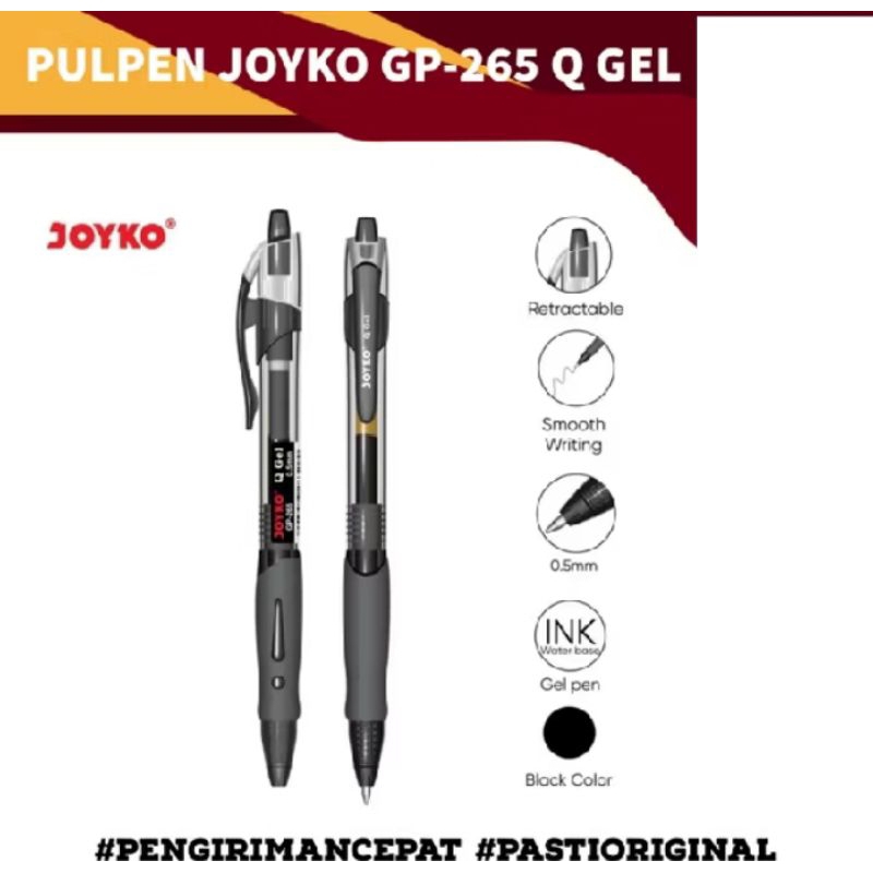 

LHS ECERAN Pulpen Gel Joyko Q Gel GP - 365 Wanlrna Hitam