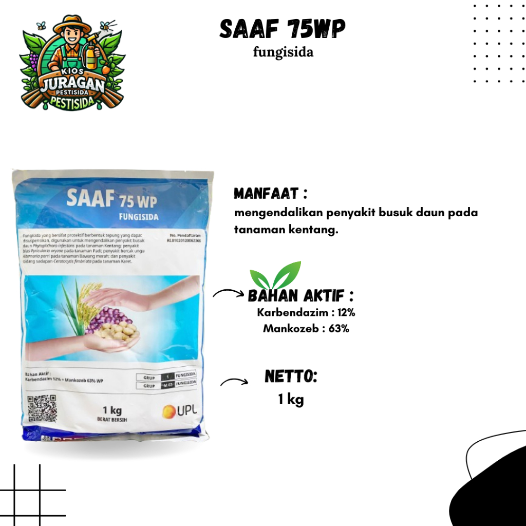 SAAF 75WP 1KG FUNGISIDA MENGENDALIKAN PENYAKIT BUSUK DAUN