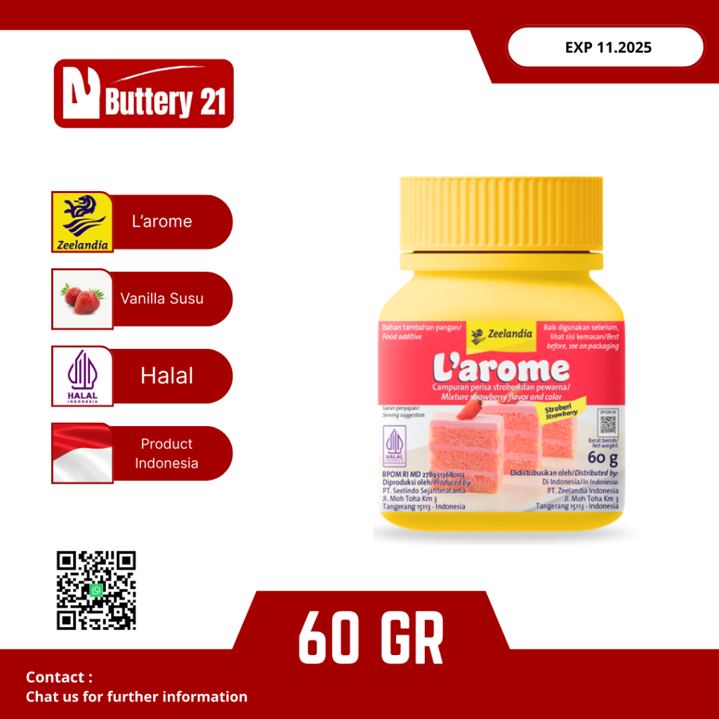 

LAROME BUBUK STRAWBERRY 60 GR/ZEELANDIA L'AROME STRAWBERRY POWDER 60 GR/PERISA STRAWBERRY