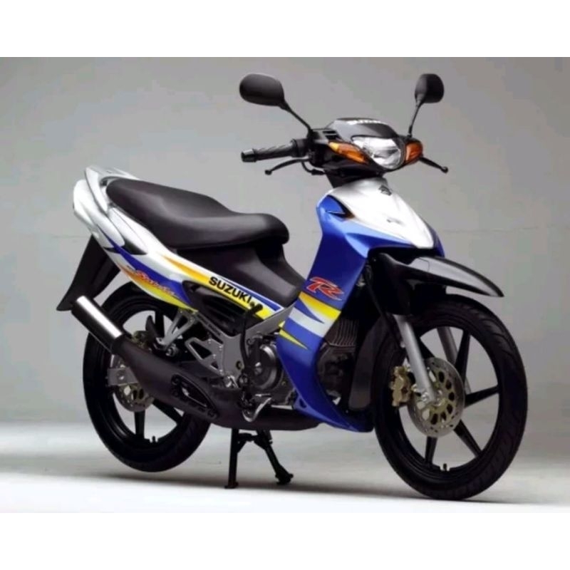 Striping sticker list tempelan fullset biru putih suzuki satria 2 tak 2tak 2t hiu lscm malaysia orig